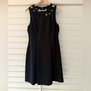 Eliza J Black Cutout Neckline Mini Dress
